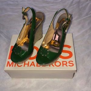 Green Michael Kors wedges